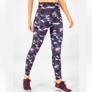 EUC Fabletics camo printed powerhold leggings